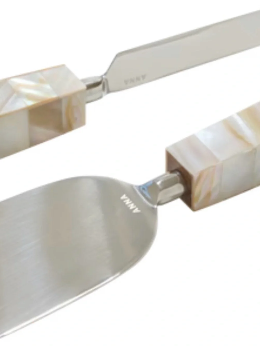Anna New York Mother-of-Pearl Handle Cheese Knife & Spreader